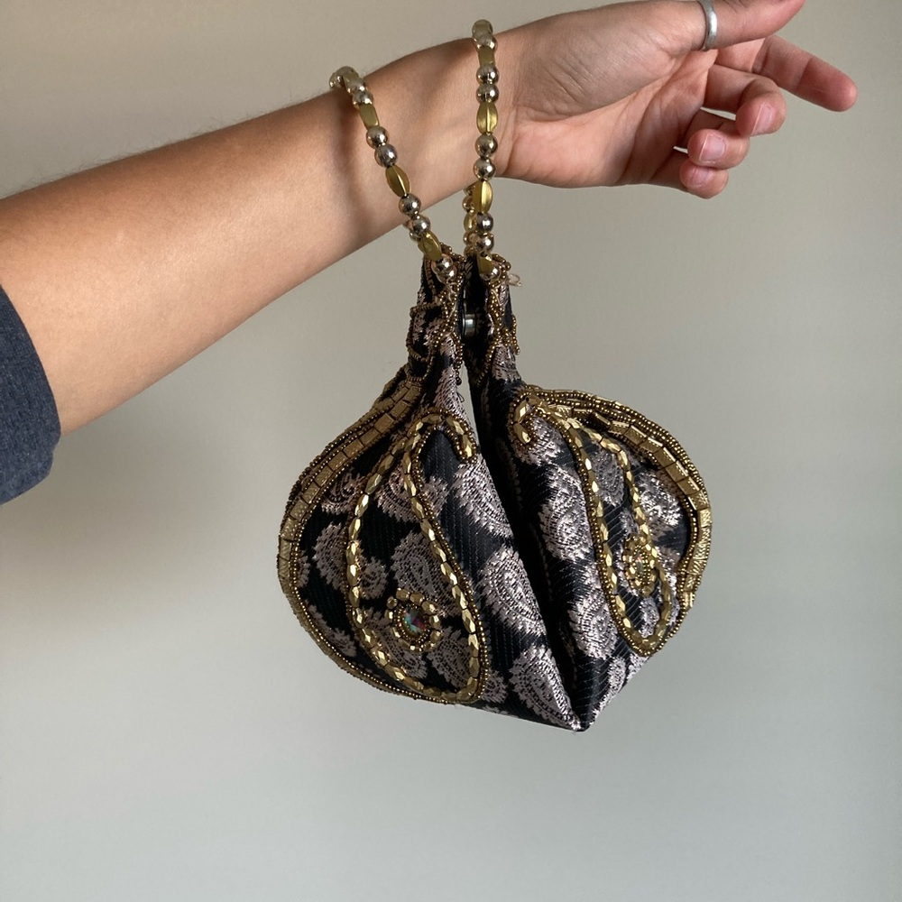 Indian beaded tapestry mini purse